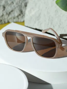Vintage Square Abstract Retro Unisex Sunglasses Uv400 Protected Large Size