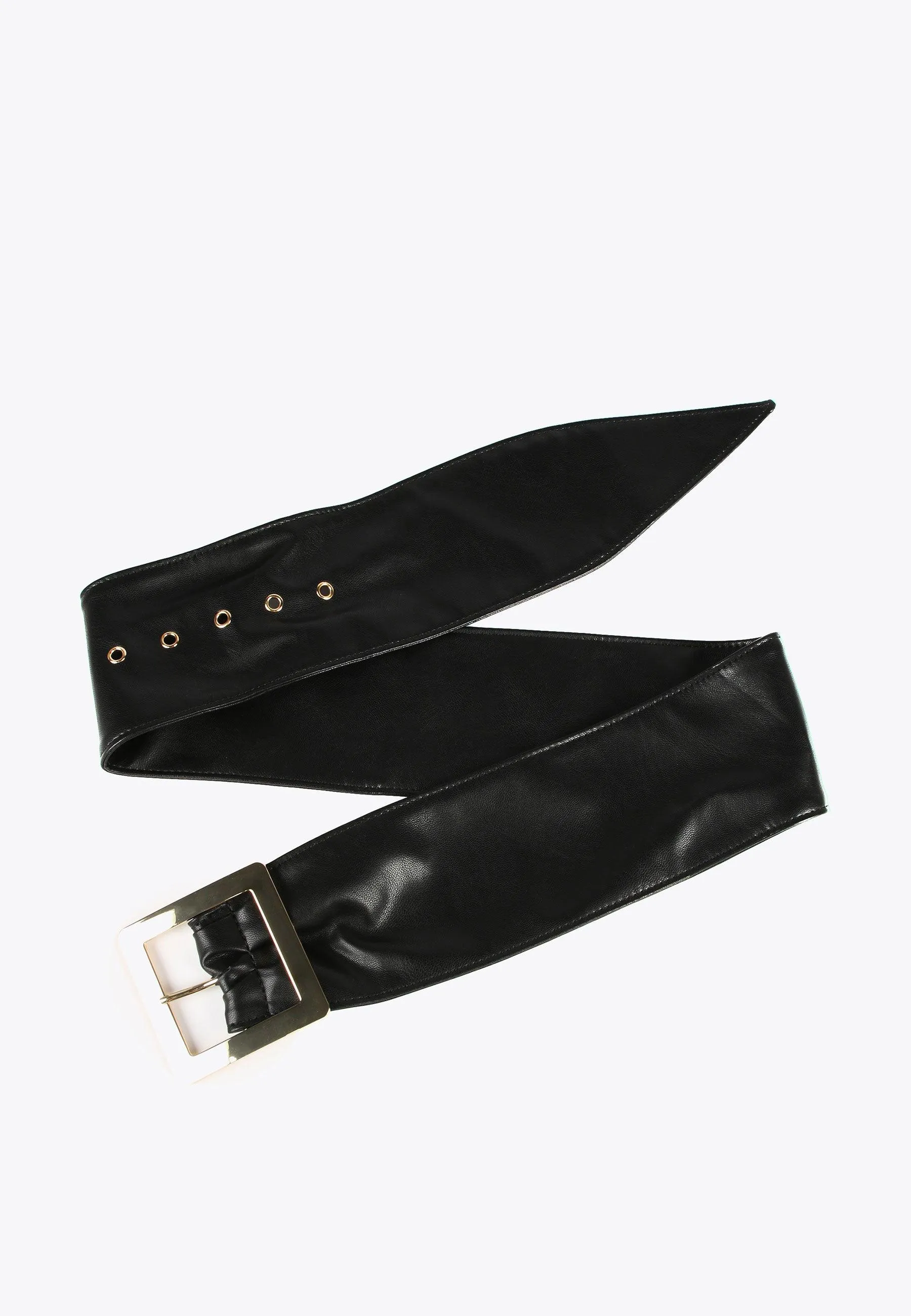 Wide belt with maxi buckle
