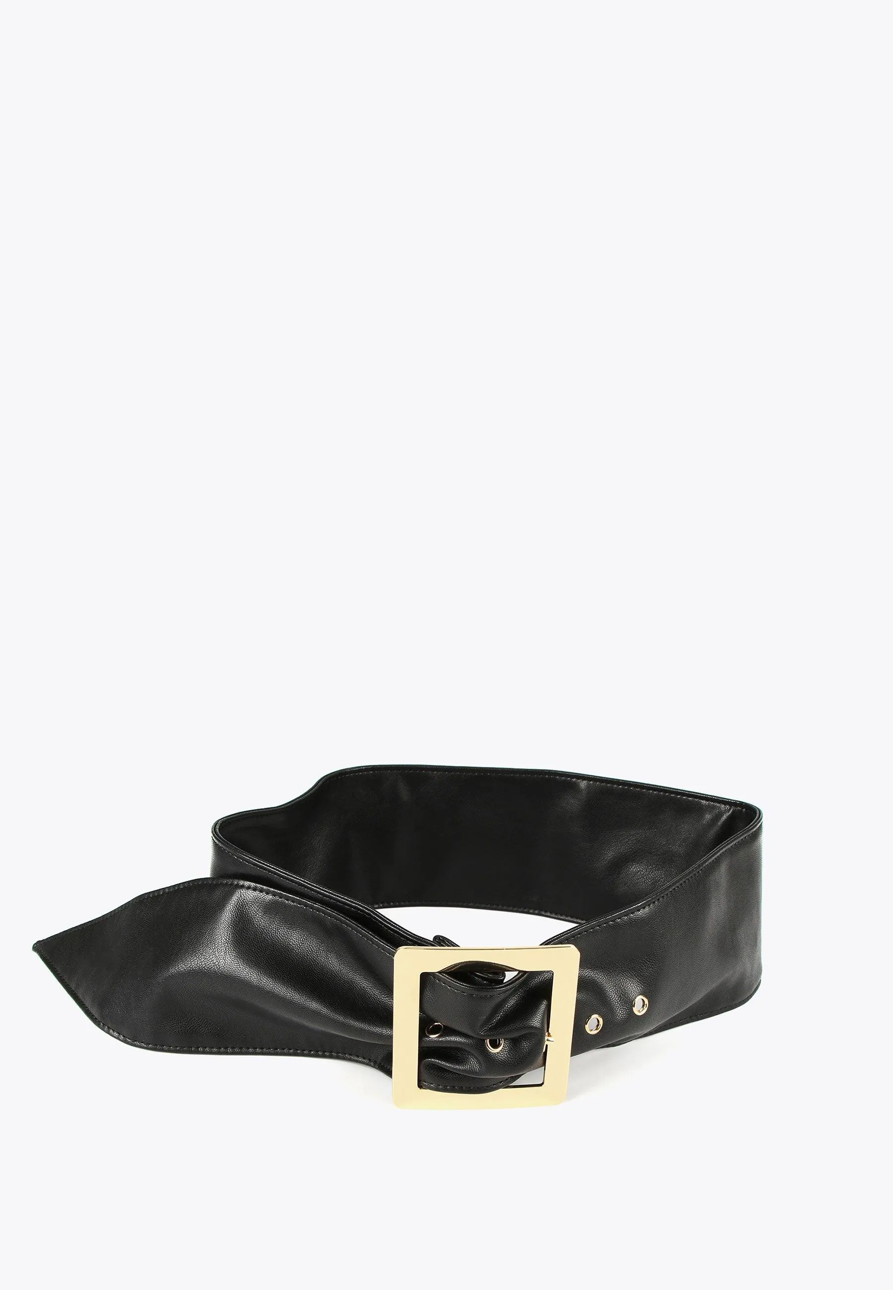 Wide belt with maxi buckle