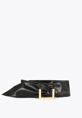 Wide belt with maxi buckle