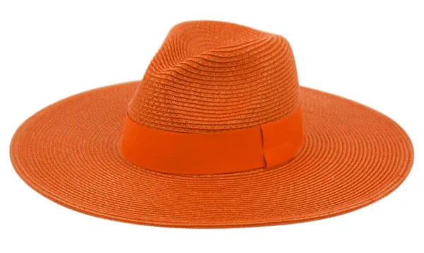 Wide Brim Braid Straw Panama Floppy Hat