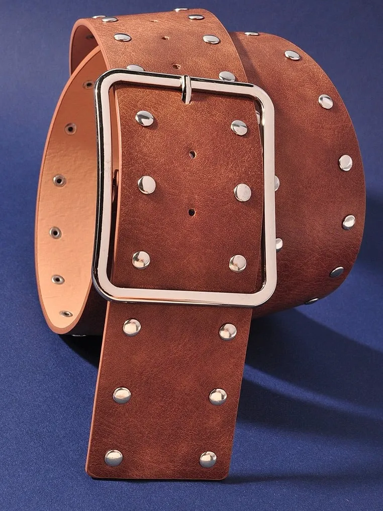 Wide Studded Belt