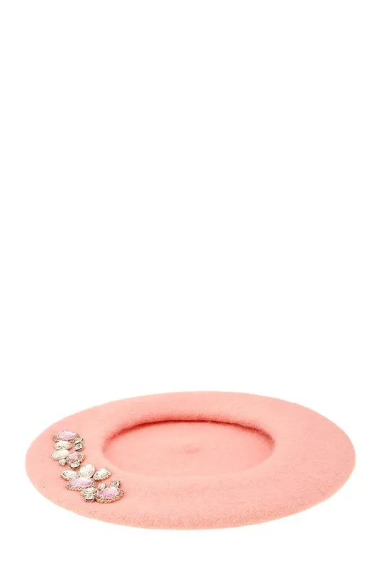 Women Berets Diamond Charm