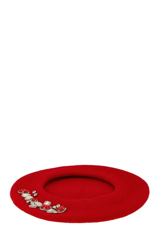 Women Berets Diamond Charm