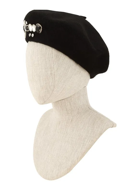 Women Berets Diamond Charm