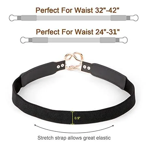 Women Skinny Belt for Dresses Retro Stretch Ladies Waist Belt Plus Size Set of 4