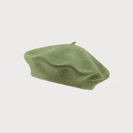 Wool Beret Hat: Light Green