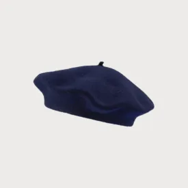 Wool Beret Hat: Navy Blue